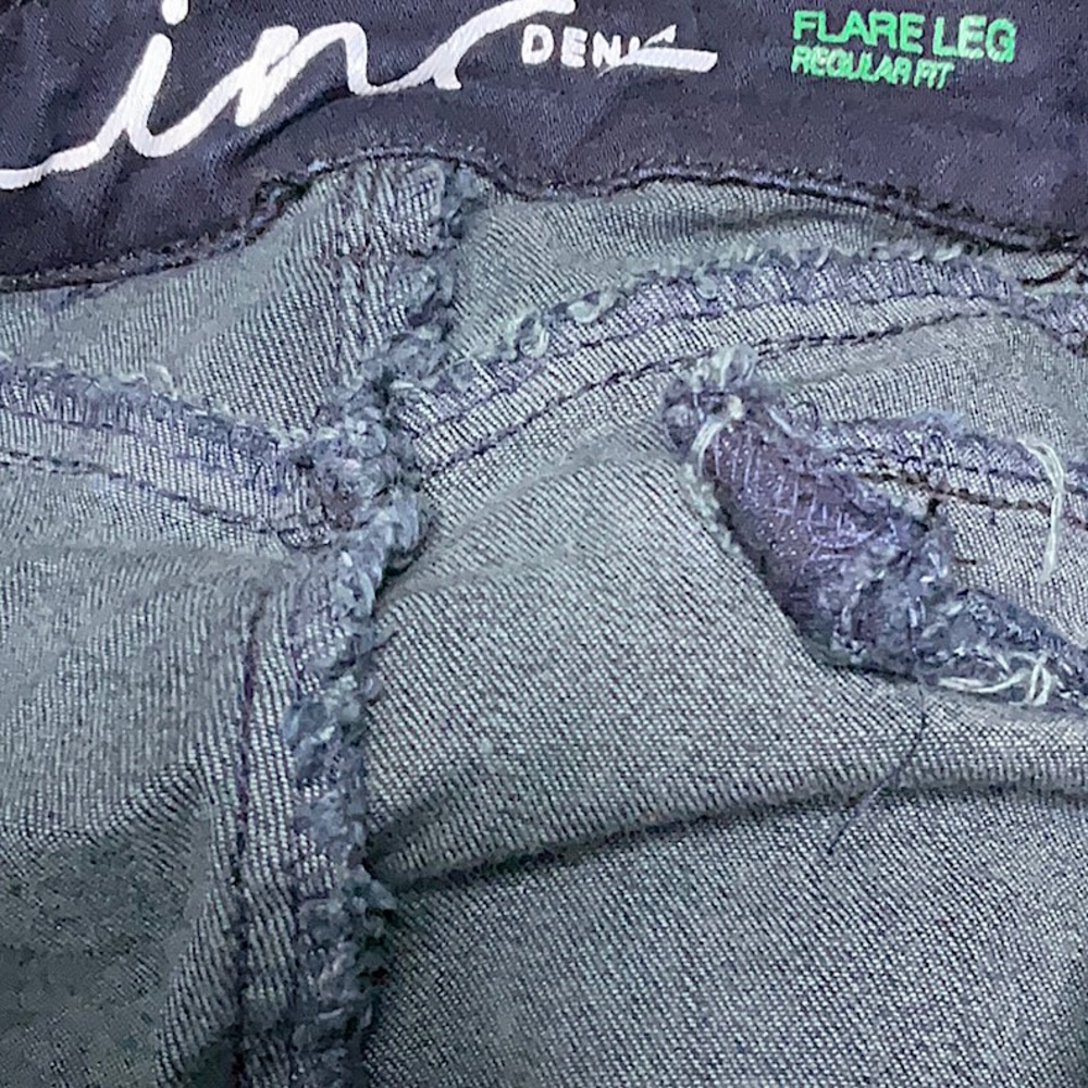 International Concept (INC) Dark Blue Denim Flare Trousers Size 14 - Picture 6 of 8
